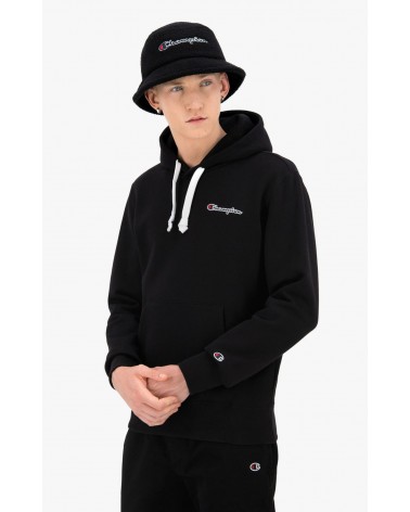 Champion - Organic Cotton Blend Script Logo Hoodie - Black