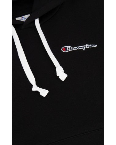 Champion - Organic Cotton Blend Script Logo Hoodie - Black