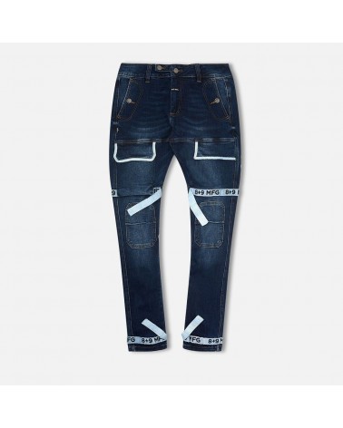 8 & 9 Clothing - Strapped Up Utility  Jeans - Dark Denim