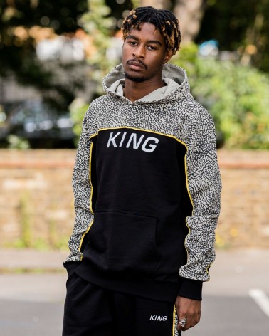 King Apparel - Tennyson 'Jordan' Tracksuit Hoodie - Black / Elephant