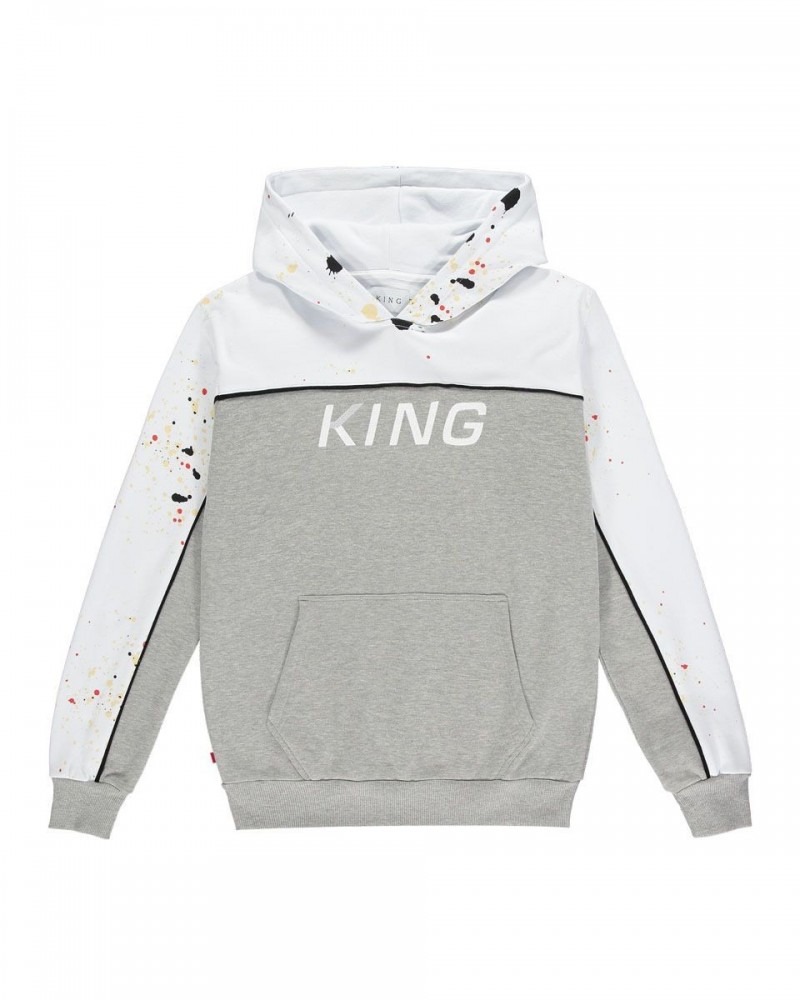 King Apparel - Tennyson 'Jordan' Tracksuit Hoodie - Grey Paint Splatter