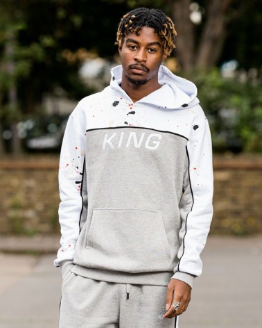 King Apparel - Tennyson 'Jordan' Tracksuit Hoodie - Grey Paint Splatter