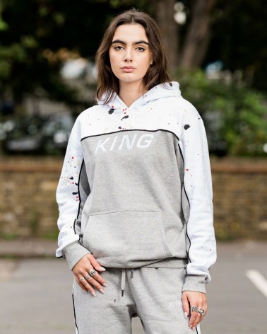 King Apparel - Tennyson 'Jordan' Tracksuit Hoodie - Grey Paint Splatter