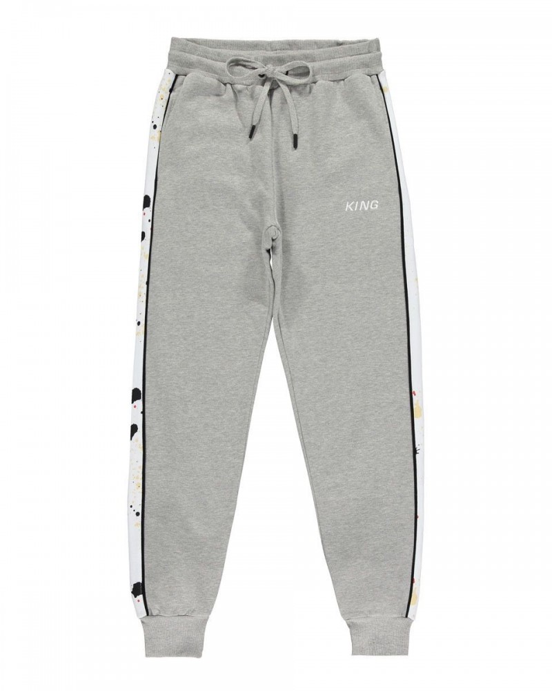 King Apparel - Tennyson ' Jordan ' Bottoms - Grey Paint Splatter