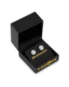 KING ICE - 14K White Gold 3D Button Earrings