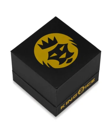 KING ICE - 14K White Gold 3D Button Earrings