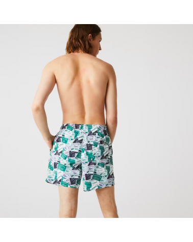Lacoste Live - Heritage Print Swim Shorts - Mc
