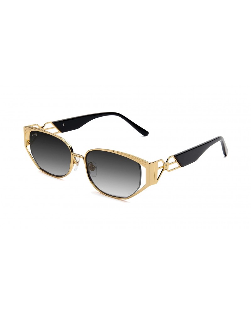 9Five Eyewear - Cross Gradient Sunglasses - Black / Gold