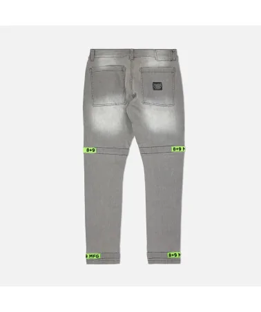 8 & 9 Clothing - Strapped Up Utility Jeans - Grey / Volt | blockshops