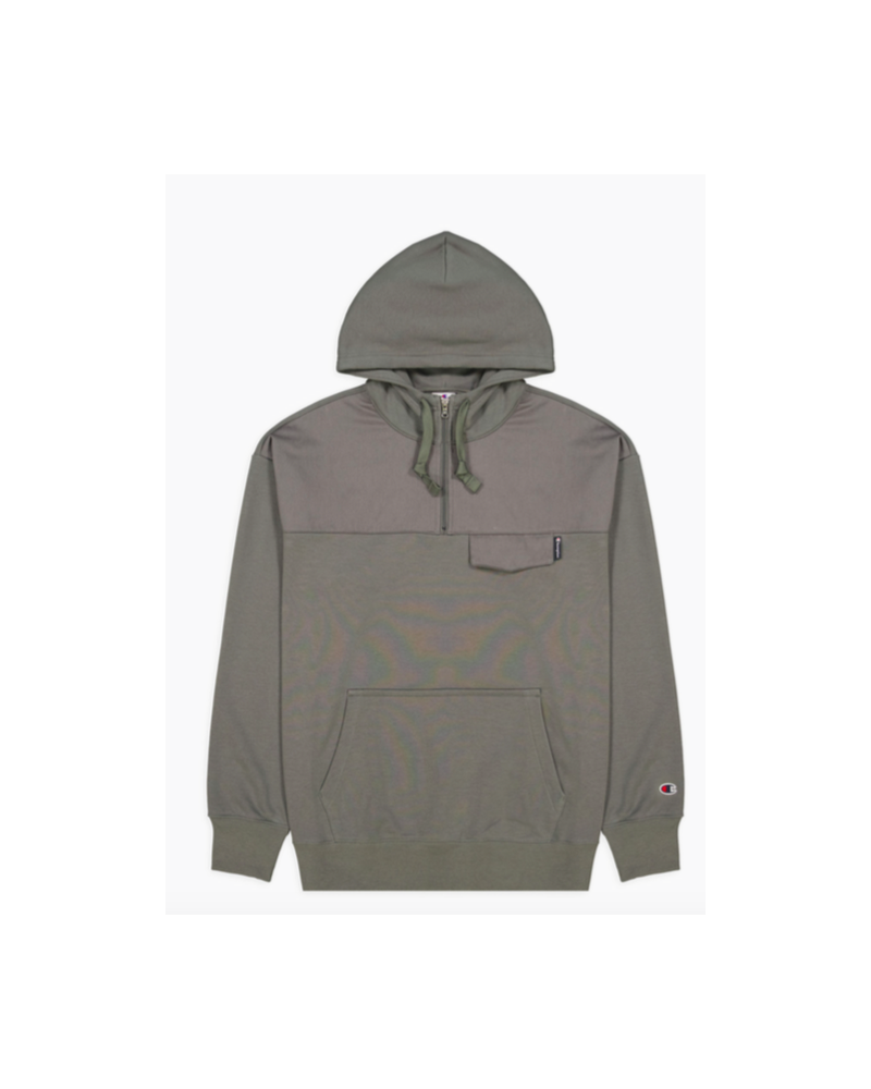 Champion - Hooded Half Zip Sweatshirt - Grey