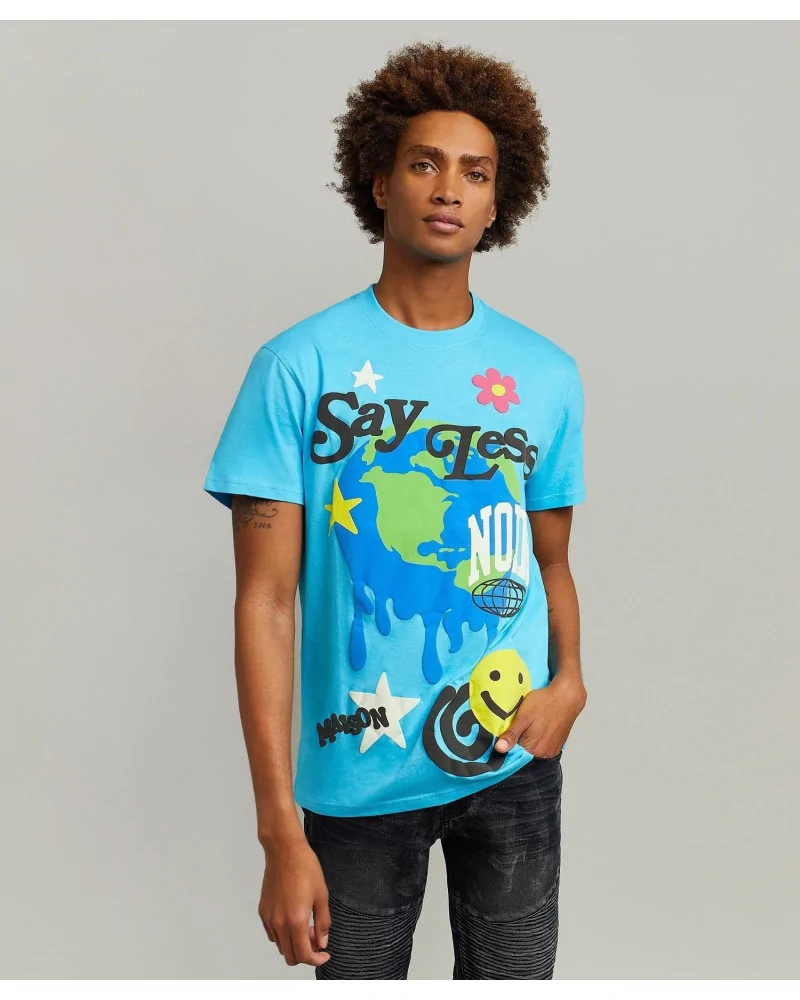 Maison Noir - Say Less Tee - Blue | blockshops