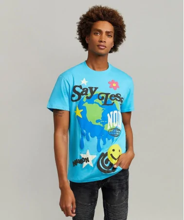 Maison Noir - Say Less Tee - Blue | blockshops