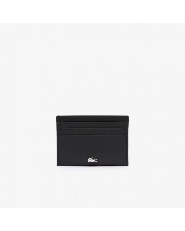 Lacoste Live - Unisex Fitzgerald Card Holder in Leather - Black