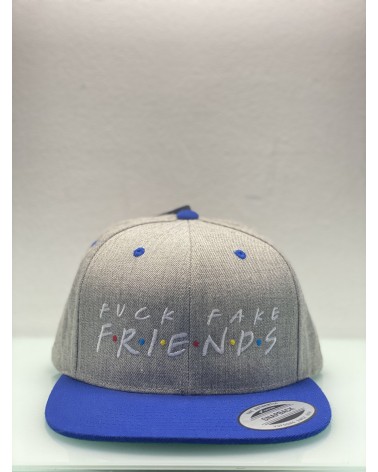 Block Limited - Fuck Fake Friends Snapback - Grey / Blue