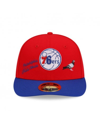 New Era - Philadelphia 76ers Staple Red 59FIFTY Low Profile Cap - Red