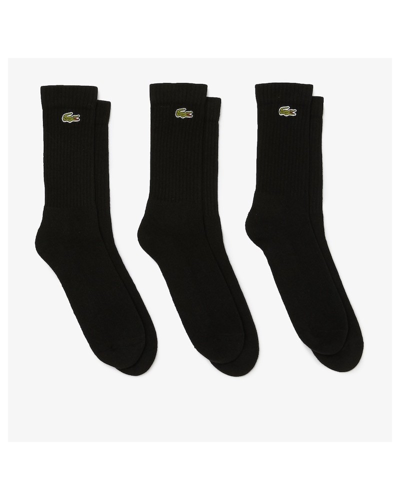 Lacoste Sport - Unisex Lacoste SPORT High-Cut Socks Three-Pack - Black