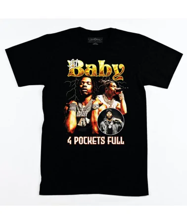 Block Custom - Lil Baby 4 Pockets Full Tee - Black | blockshops