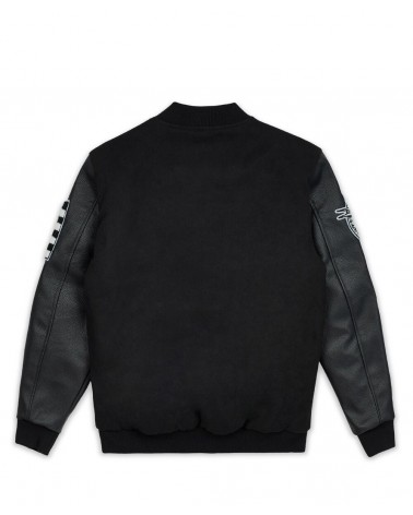 Reason - Classic Wool Multi Patch Varsity Jacket - Black