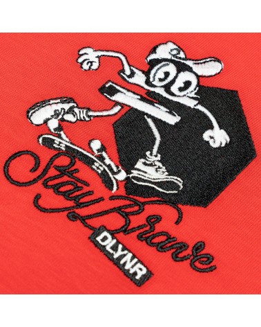 Dolly Noire - Stay Brave Sk8in Tee - Red