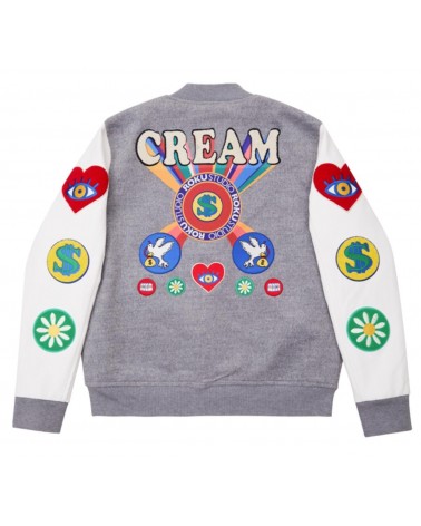 Roku Studio -  Cream Varsity Jacket - Grey