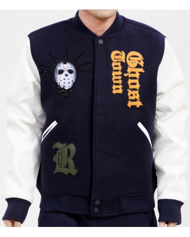 Roku Studio - Lucky Ghost Town Varsity Jacket - Midnight Navy