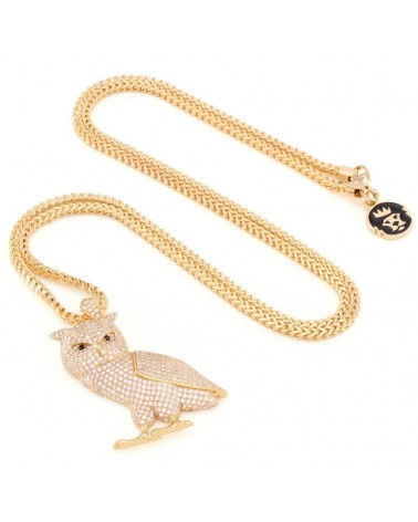 King Ice - Owl Necklace XL - Gold