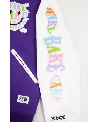 Wedding Cake -  Happy Face 2 Varsity Jacket - Purple