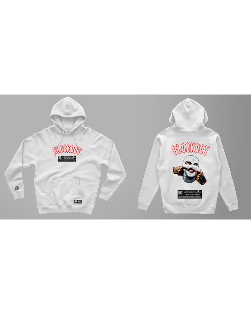 Block Limited - BlockBoy Red Line Hoodie - White
