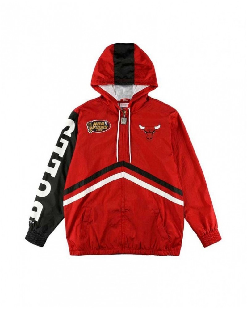 Mitchell & Ness -  Chicago Bulls NBA Full Zip Windbreaker - Red / Black