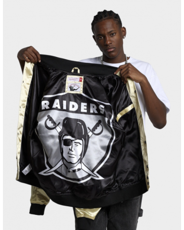 Mitchell & Ness Las Vegas Raiders Fashion Lightweight Satin Jacket Light Gold - Size S