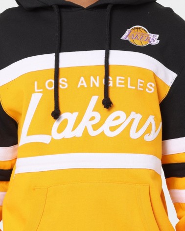 LA Lakers Mitchell & Ness Head Coach Hoodie Black/Gold - The