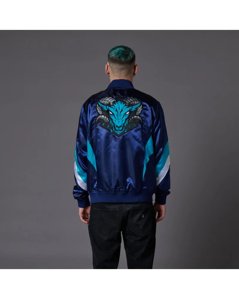 Dolly Noire - Billy GOAT Satin Jacket - Navy