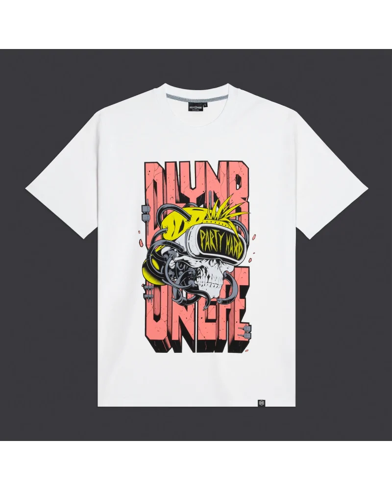 Dolly Noire - Party Hard Skull Tee - White