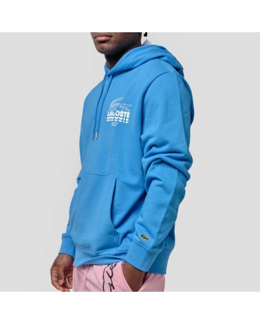 Lacoste L VE Triple Logo Hoodie Blue blockshops