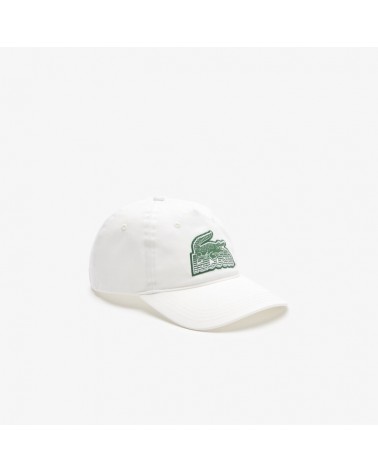 Lacoste Live - Oversized Logo Curved Cap - White