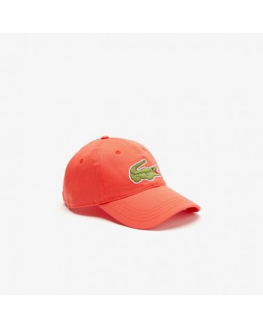 Lacoste - Unisex Lacoste Adjustable Organic Cotton Twill Cap - Orange