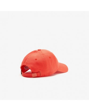 Lacoste - Unisex Lacoste Adjustable Organic Cotton Twill Cap - Orange