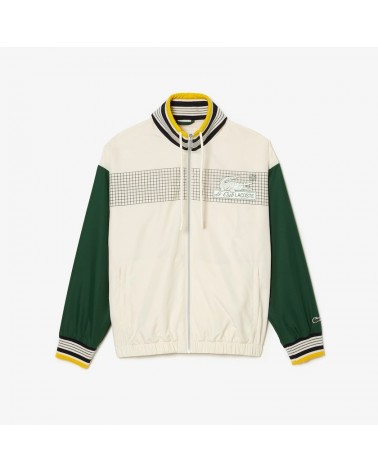 Lacoste - Men’s Lacoste Recycled Polyester Track Jacket - Green / White