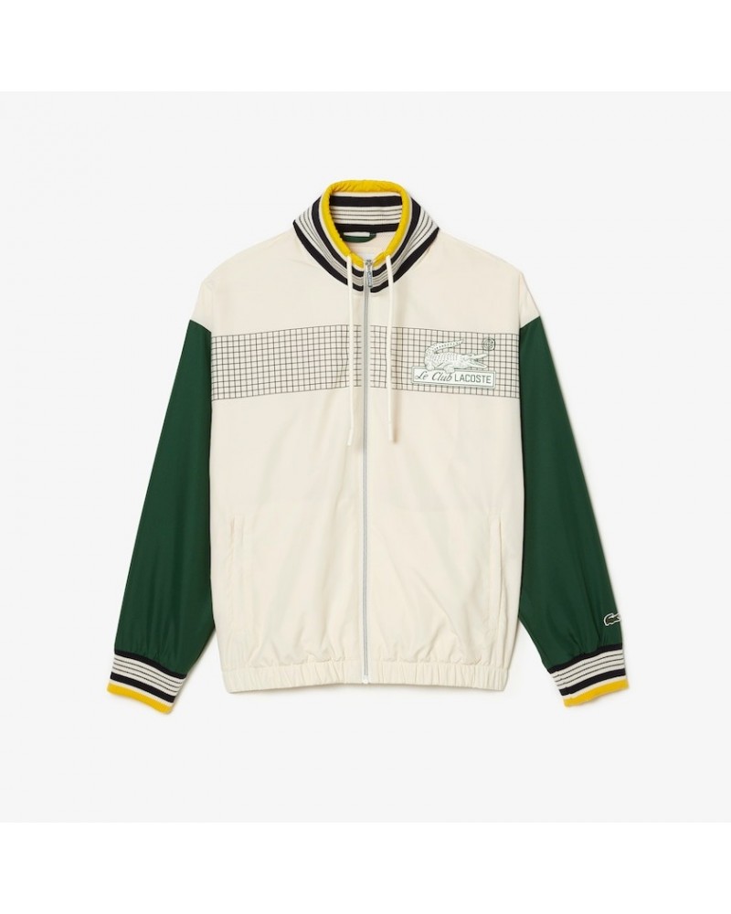 Lacoste - Men’s Lacoste Recycled Polyester Track Jacket - Green / White
