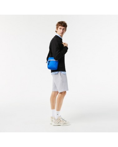 Lacoste Live - Men’s Lacoste Neocroc Recycled Fiber Vertical Messenger Bag - Blue