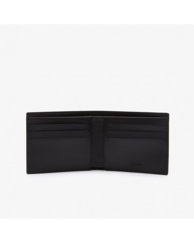 Lacoste - Monogram Print Small Zip Wallet - Black