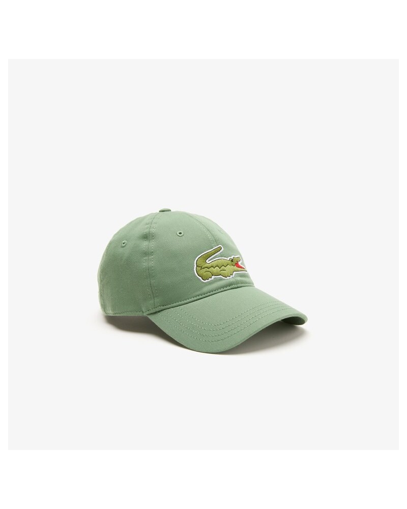 Lacoste Live - Unisex Lacoste Adjustable Organic Cotton Twill Cap - Khaki Green