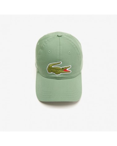 Lacoste Live - Unisex Lacoste Adjustable Organic Cotton Twill Cap - Khaki Green