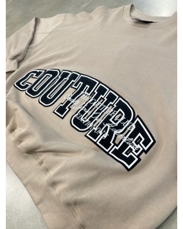 The Couture Club pullover hoodie in beige with photo back print
