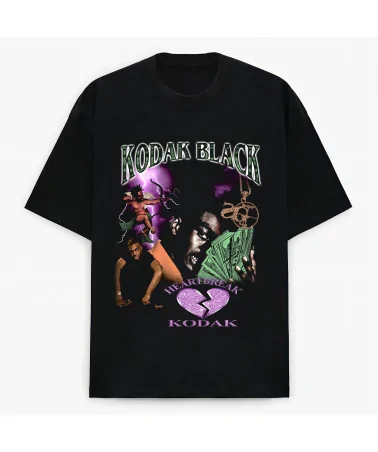 Block Custom - Kodak Black Heartbreak Tee - Black