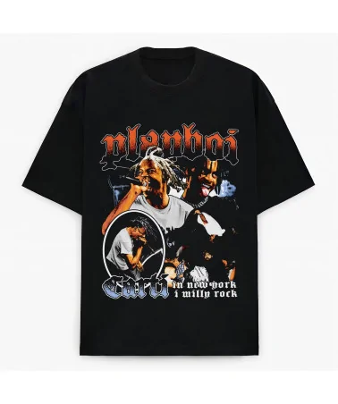 Block Custom - Plaiboi Carti Milly Rock Retro Tee - Black