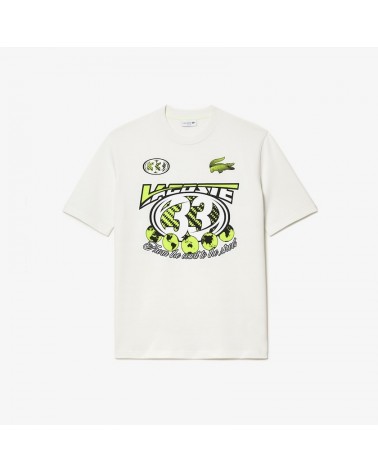 Lacoste - Men’s Lacoste Loose Fit Cotton Jersey Print T-shirt - White
