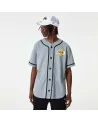 New Era - LA Lakers NBA Baseball Jersey Grey T-Shirt - Grey