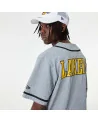 New Era - LA Lakers NBA Baseball Jersey Grey T-Shirt - Grey