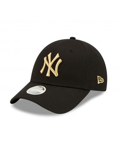 New Era - New York Yankees Womens Metallic Logo 9FORTY Adjustable Cap - Black